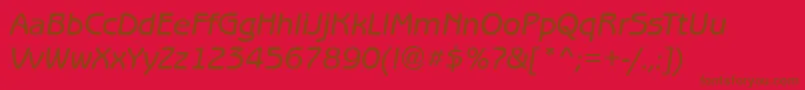 BenjaminGothicMediumItalic Font – Brown Fonts on Red Background