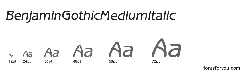 BenjaminGothicMediumItalic Font Sizes