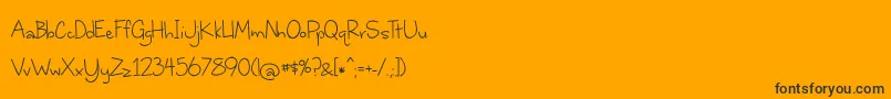 WhereStarsShineTheBrightest-Schriftart – Schwarze Schriften auf orangefarbenem Hintergrund