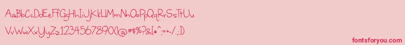 WhereStarsShineTheBrightest Font – Red Fonts on Pink Background