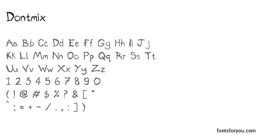 Dontmixフォント–アルファベット、数字、特殊文字