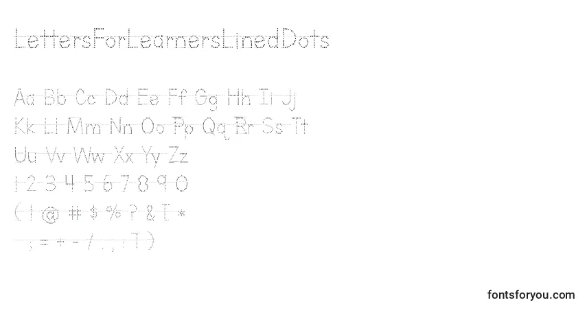 Шрифт LettersForLearnersLinedDots – алфавит, цифры, специальные символы