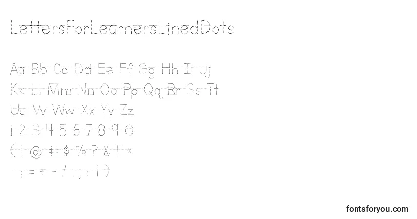 Fuente LettersForLearnersLinedDots - alfabeto, números, caracteres especiales