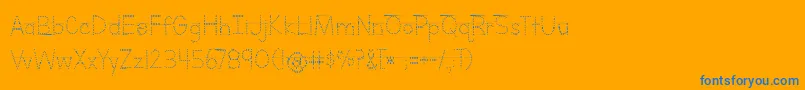 LettersForLearnersLinedDots Font – Blue Fonts on Orange Background