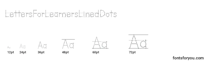 Размеры шрифта LettersForLearnersLinedDots