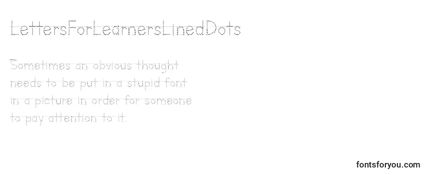 Schriftart LettersForLearnersLinedDots