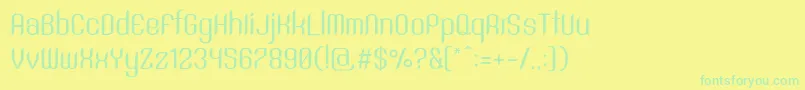 フォントSntAnouvongRegular – 黄色い背景に緑の文字