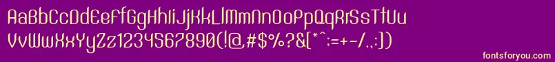 SntAnouvongRegular-Schriftart – Gelbe Schriften auf violettem Hintergrund