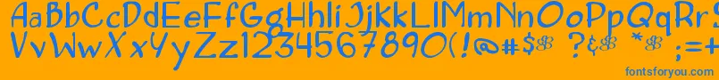 Concetta Font – Blue Fonts on Orange Background