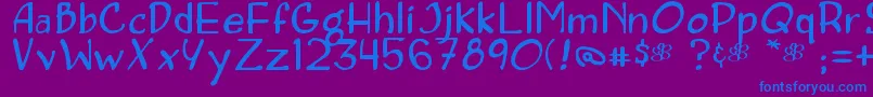 Concetta-Schriftart – Blaue Schriften auf violettem Hintergrund