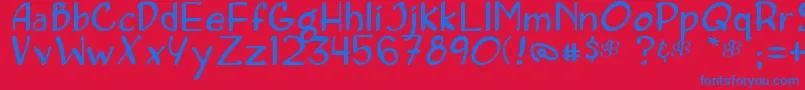フォントConcetta – 赤い背景に青い文字