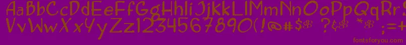 Concetta-fontti – ruskeat fontit violetilla taustalla