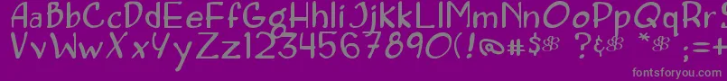 Concetta-fontti – harmaat kirjasimet violetilla taustalla