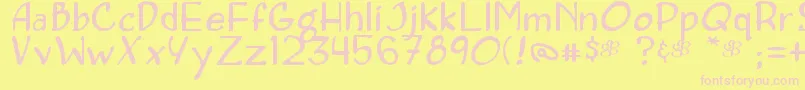 Concetta Font – Pink Fonts on Yellow Background