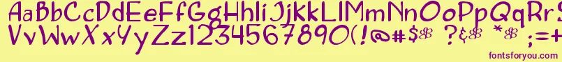 Шрифт Concetta – фиолетовые шрифты на жёлтом фоне