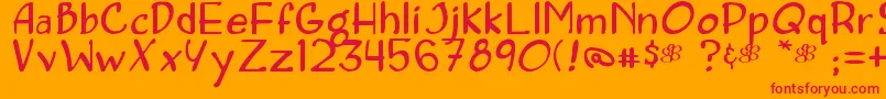 Concetta Font – Red Fonts on Orange Background