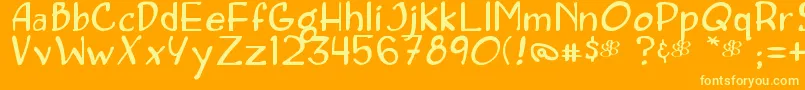 フォントConcetta – オレンジの背景に黄色の文字