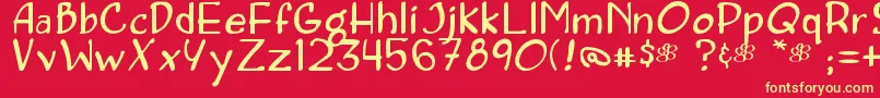 Concetta-Schriftart – Gelbe Schriften auf rotem Hintergrund