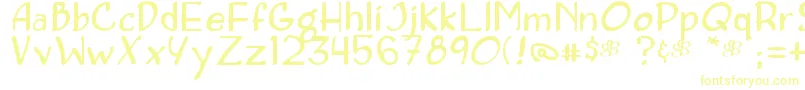 Concetta-Schriftart – Gelbe Schriften auf weißem Hintergrund