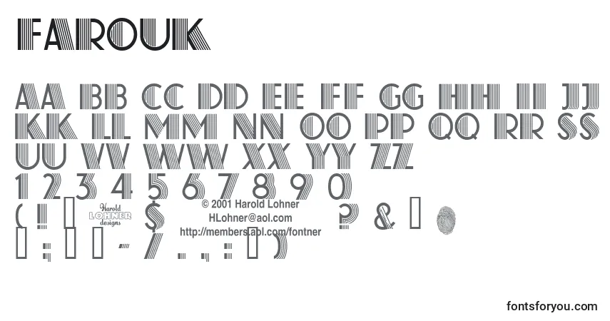 Schriftart Farouk – Alphabet, Zahlen, spezielle Symbole