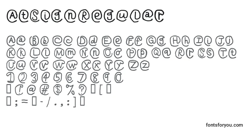 Czcionka AtSignRegular (104459) – alfabet, cyfry, specjalne znaki