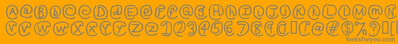 AtSignRegular-Schriftart – Graue Schriften auf orangefarbenem Hintergrund