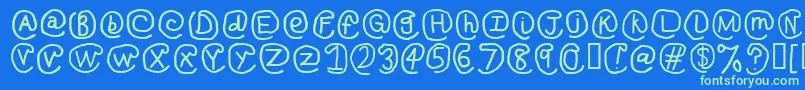 AtSignRegular Font – Green Fonts on Blue Background