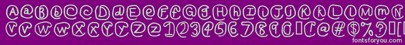 AtSignRegular Font – Green Fonts on Purple Background