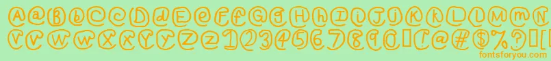 AtSignRegular Font – Orange Fonts on Green Background