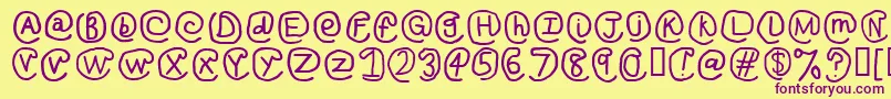 AtSignRegular Font – Purple Fonts on Yellow Background