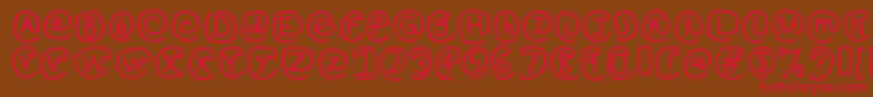 フォントAtSignRegular – 赤い文字が茶色の背景にあります。