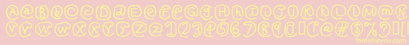 Fonte AtSignRegular – fontes amarelas em um fundo rosa