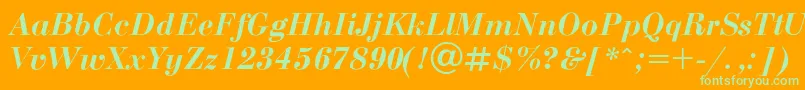 Bodonit Font – Green Fonts on Orange Background