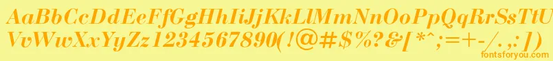 Bodonit Font – Orange Fonts on Yellow Background