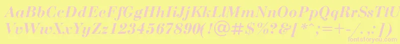 Bodonit Font – Pink Fonts on Yellow Background