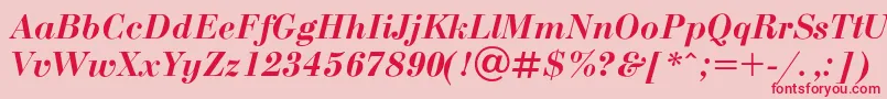 Bodonit Font – Red Fonts on Pink Background