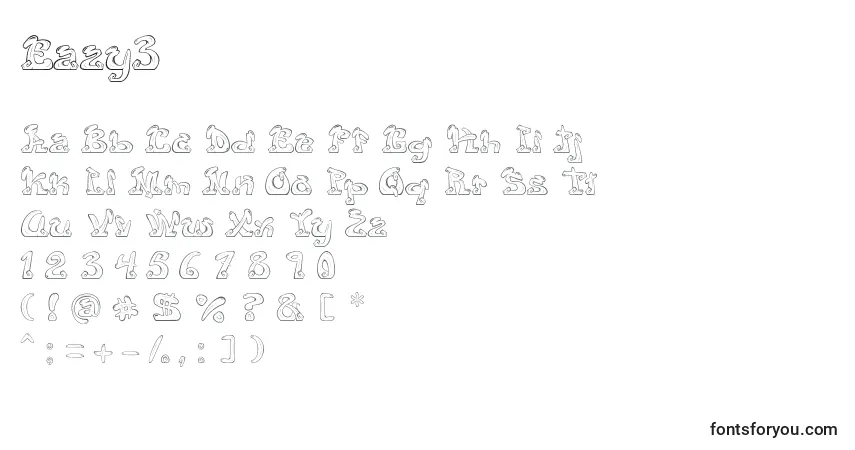 A fonte Eazy3 – alfabeto, números, caracteres especiais