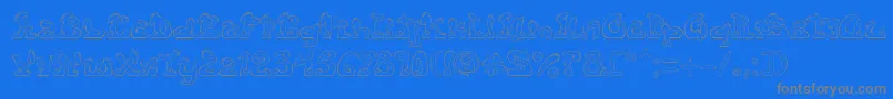 フォントEazy3 – 青い背景に灰色の文字