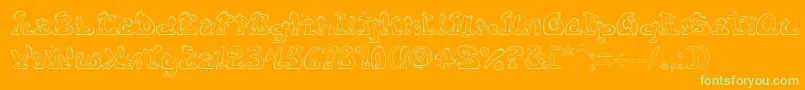 Eazy3-Schriftart – Grüne Schriften auf orangefarbenem Hintergrund