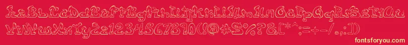 Шрифт Eazy3 – жёлтые шрифты на красном фоне