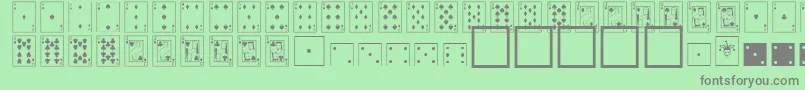 CardDealerNormal-Schriftart – Graue Schriften auf grünem Hintergrund