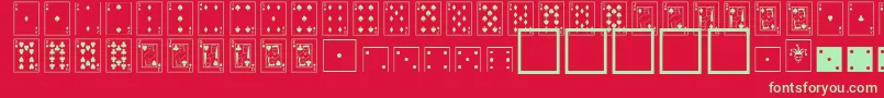 Fonte CardDealerNormal – fontes verdes em um fundo vermelho