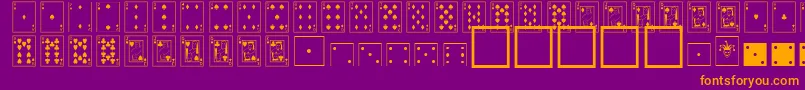 CardDealerNormal-fontti – oranssit fontit violetilla taustalla