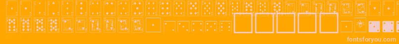 Fonte CardDealerNormal – fontes rosa em um fundo laranja