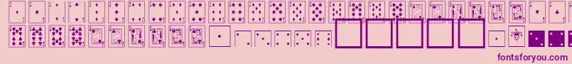 Weitere Informationen zur CardDealerNormal-Schriftart CardDealerNormal-Schriftart – Violette Schriften auf rosa Hintergrund
