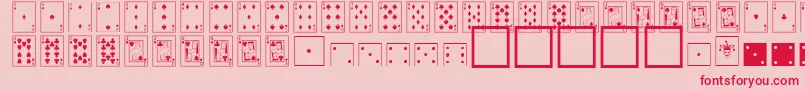 CardDealerNormal-Schriftart – Rote Schriften auf rosa Hintergrund