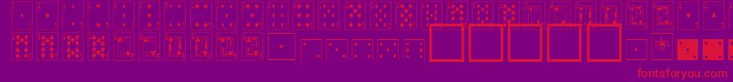 Weitere Informationen zur CardDealerNormal-Schriftart CardDealerNormal-Schriftart – Rote Schriften auf violettem Hintergrund