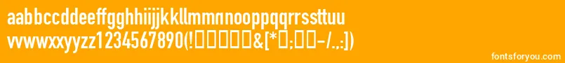 Czcionka ReznorDownwardSpiral – białe czcionki na pomarańczowym tle