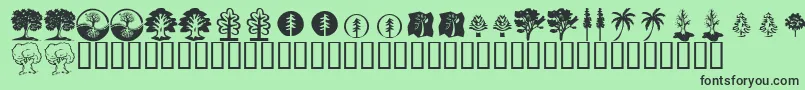 KrTrees Font – Black Fonts on Green Background