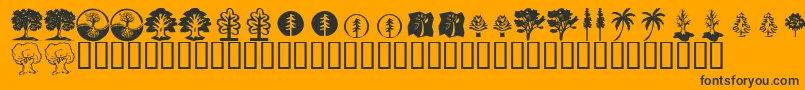 KrTrees Font – Black Fonts on Orange Background
